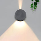 Aplique de pared LED de cristal y aluminio redondo de simplicidad moderna para patio exterior