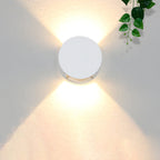 Aplique de pared LED de cristal y aluminio redondo de simplicidad moderna para patio exterior