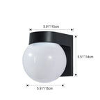 Modern Simplicity Waterproof Orb Polycarbonate Acrylic 1-Light Wall Sconce Lamp For Outdoor Patio