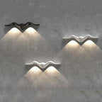 Contemporary Creative Waterproof Line Wave Aluminum LED Wall Sconce Lamp For Outdoor Patio