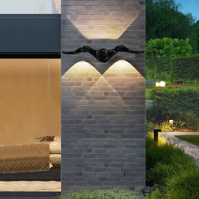 Contemporary Creative Waterproof Line Wave Aluminum LED Wall Sconce Lamp For Outdoor Patio