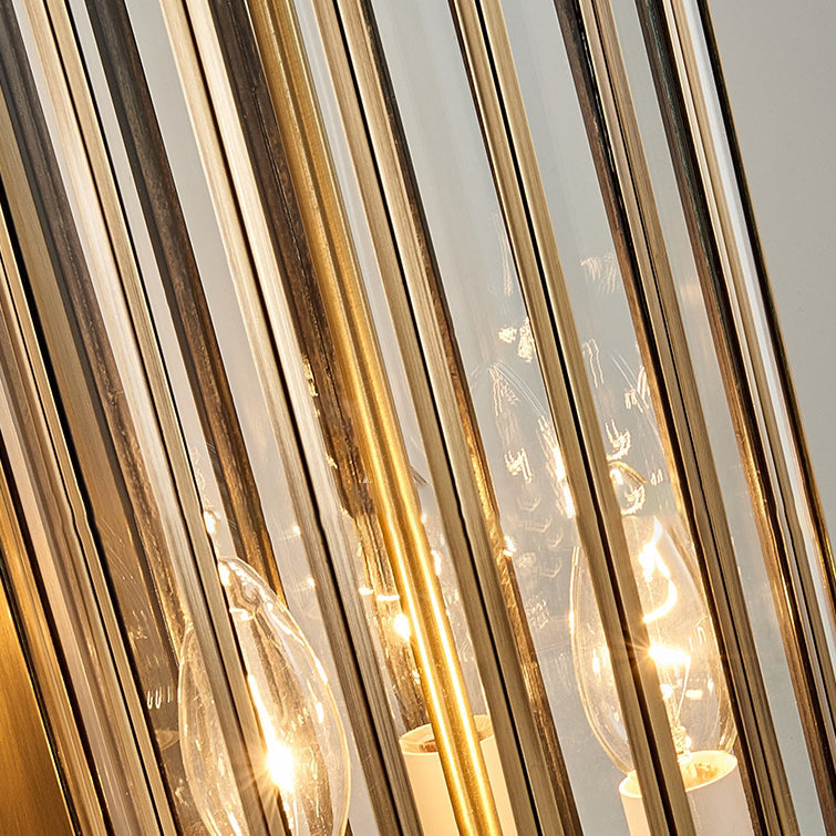 Lámpara de pared de lujo moderna impermeable de 1/3/6 luces, con diseño cilíndrico, marco de cobre y pantalla de vidrio, ideal para jardín.
