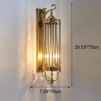 Lámpara de pared de lujo moderna impermeable de 1/3/6 luces, con diseño cilíndrico, marco de cobre y pantalla de vidrio, ideal para jardín.