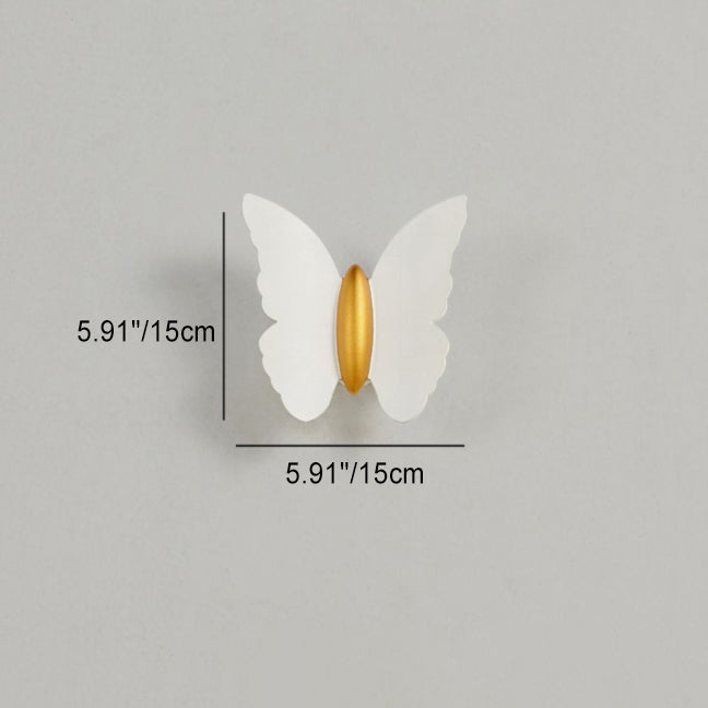 Lámpara aplique de pared LED de aluminio con diseño de mariposa, minimalista moderna e impermeable, para patio exterior