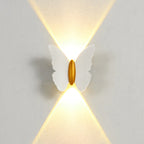 Lámpara aplique de pared LED de aluminio con diseño de mariposa, minimalista moderna e impermeable, para patio exterior