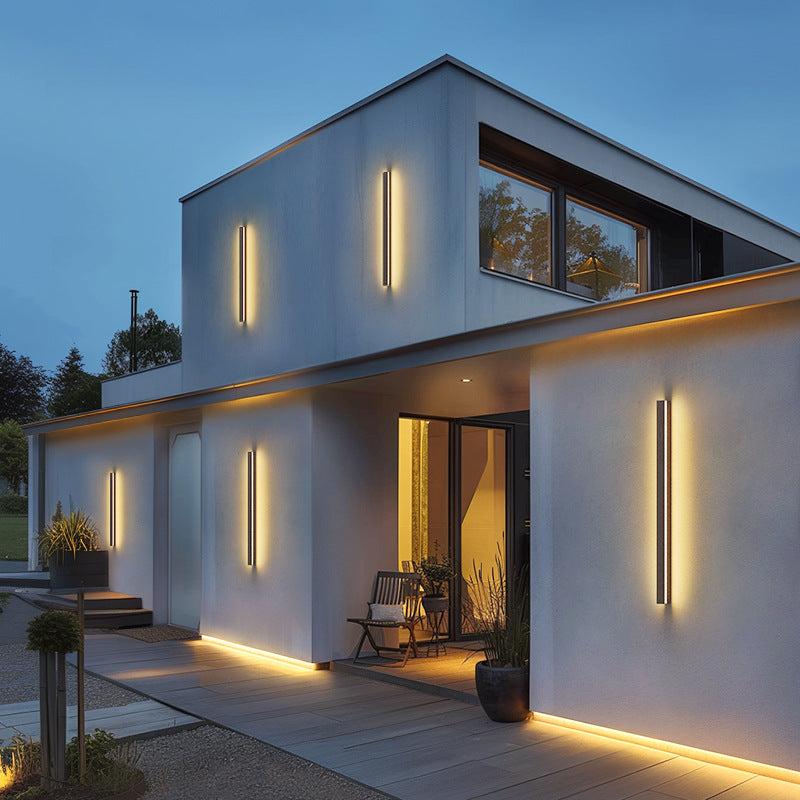 Modern Minimalist Outdoor Waterproof Long Aluminum Acrylic LED Wall Sconce Lamp For Outdoor Patio