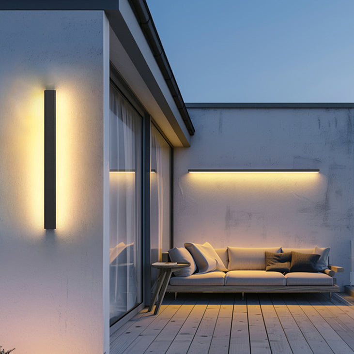 Lámpara de pared LED moderna, minimalista, impermeable, de aluminio acrílico, larga, para patio exterior