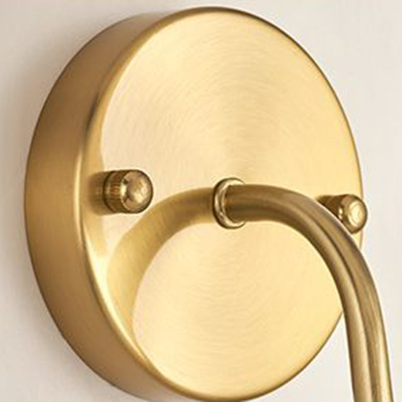 Vintage French Country Gold Wall Sconce with Pleated Fabric Shade Classic Brass Bedside Reading Light