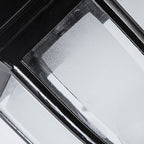 Lámpara de pared tipo aplique contemporáneo retro, impermeable, de jaula hexagonal, de aluminio y vidrio esmerilado transparente de 1 luz para patio exterior
