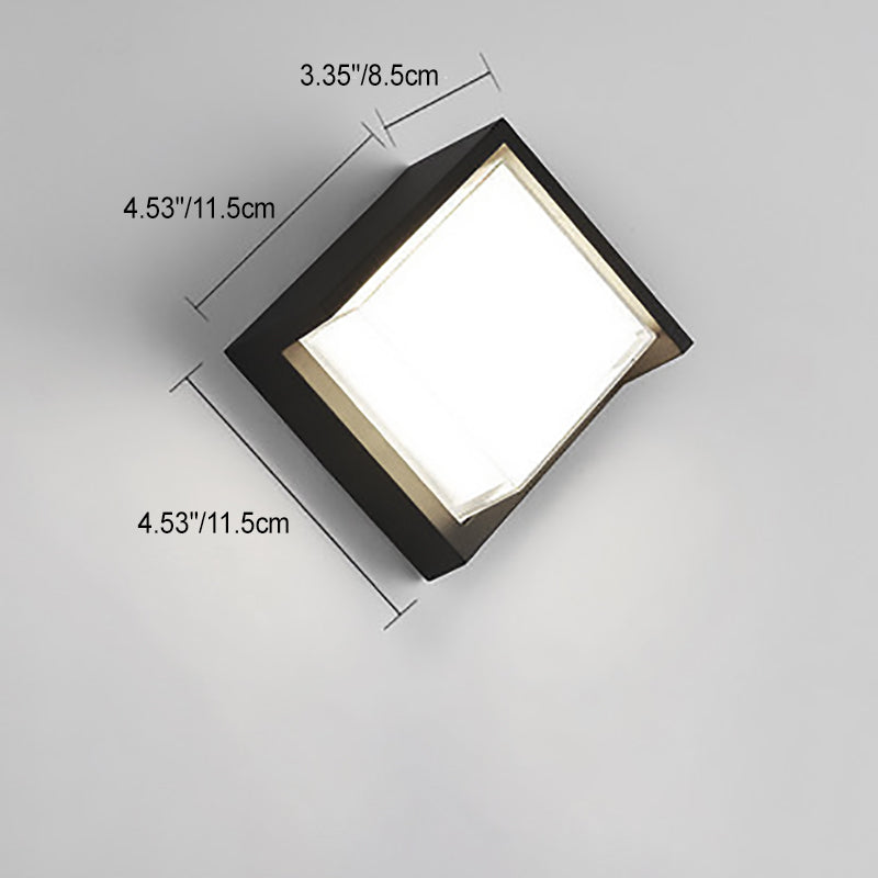 Lámpara de pared LED moderna minimalista impermeable de plástico acrílico redondo cuadrado para jardín
