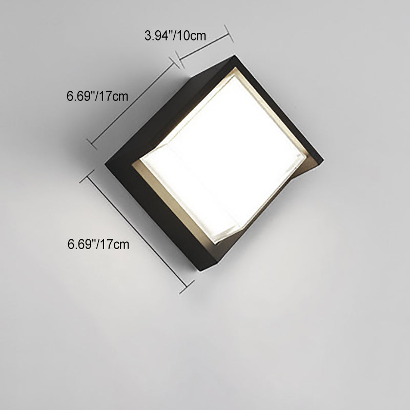 Lámpara de pared LED moderna minimalista impermeable de plástico acrílico redondo cuadrado para jardín