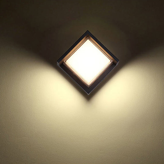 Lámpara de pared LED moderna minimalista impermeable de plástico acrílico redondo cuadrado para jardín