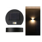 Modern Minimalist Solar Waterproof Round Rectangle ABS PVC LED Outdoor Wall Sconce Lamp For Garden