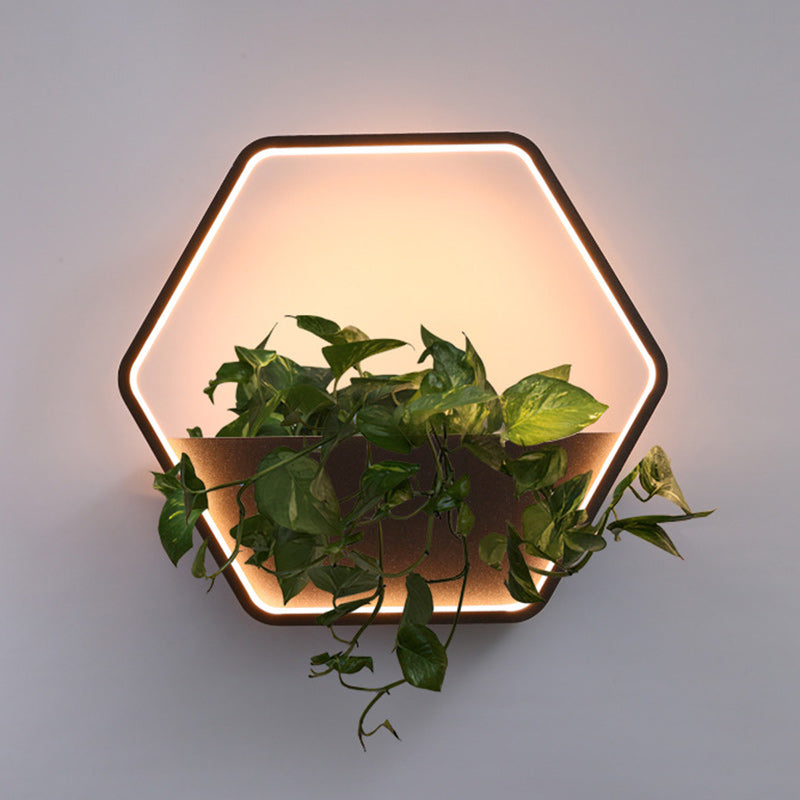 Lámpara de pared LED de exterior de acero inoxidable y aluminio, contemporánea, escandinava, impermeable, redonda, hexagonal, semicircular, trapezoidal, para jardín