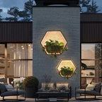 Lámpara de pared LED de exterior de acero inoxidable y aluminio, contemporánea, escandinava, impermeable, redonda, hexagonal, semicircular, trapezoidal, para jardín