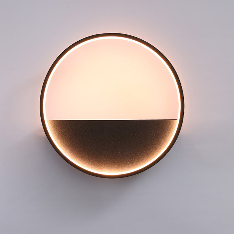 Lámpara de pared LED de exterior de acero inoxidable y aluminio, contemporánea, escandinava, impermeable, redonda, hexagonal, semicircular, trapezoidal, para jardín