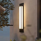 Lámpara Aplique de Pared Rectangular Moderna de Lujo, Impermeable, de Acero Inoxidable, con Dolomita Sintética y LED para Exterior de Jardín