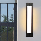Lámpara Aplique de Pared Rectangular Moderna de Lujo, Impermeable, de Acero Inoxidable, con Dolomita Sintética y LED para Exterior de Jardín