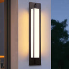Lámpara Aplique de Pared Rectangular Moderna de Lujo, Impermeable, de Acero Inoxidable, con Dolomita Sintética y LED para Exterior de Jardín