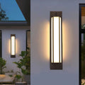 Lámpara Aplique de Pared Rectangular Moderna de Lujo, Impermeable, de Acero Inoxidable, con Dolomita Sintética y LED para Exterior de Jardín
