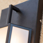 Lámpara Aplique de Pared Rectangular Moderna de Lujo, Impermeable, de Acero Inoxidable, con Dolomita Sintética y LED para Exterior de Jardín