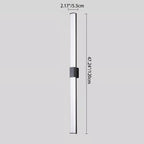 Modern Minimalist Waterproof Rectangle Long Aluminum PC Outdoor Wall Sconce Lamp For Garden