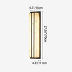 Lámpara de pared LED rectangular larga de acero inoxidable y resina, impermeable, moderna y minimalista, para patio exterior