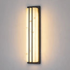 Lámpara de pared LED rectangular larga de acero inoxidable y resina, impermeable, moderna y minimalista, para patio exterior