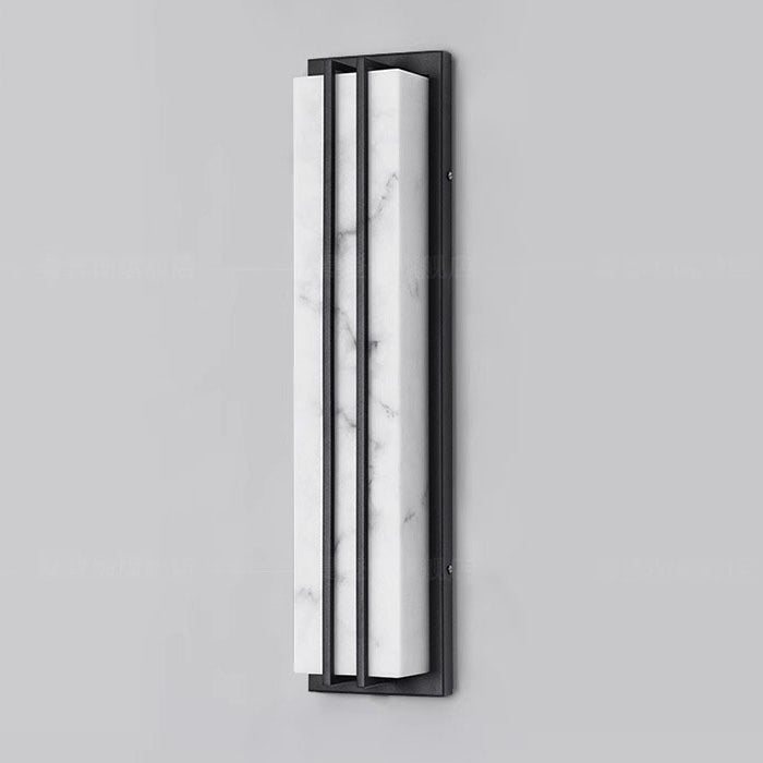Lámpara de pared LED rectangular larga de acero inoxidable y resina, impermeable, moderna y minimalista, para patio exterior