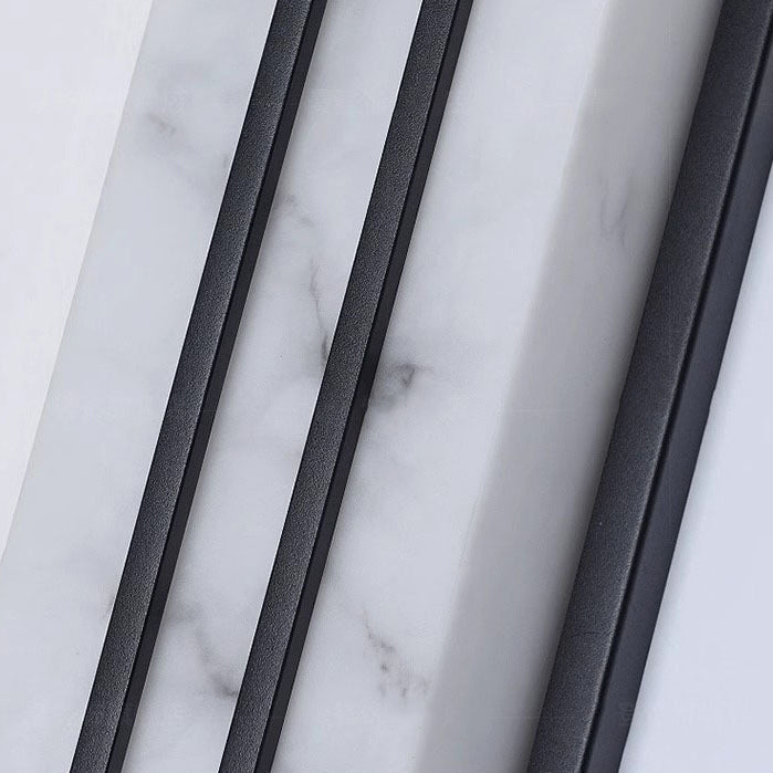 Lámpara de pared LED rectangular larga de acero inoxidable y resina, impermeable, moderna y minimalista, para patio exterior