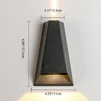 Lámpara de pared LED moderna minimalista de aluminio trapezoidal con iluminación ascendente y descendente para jardín