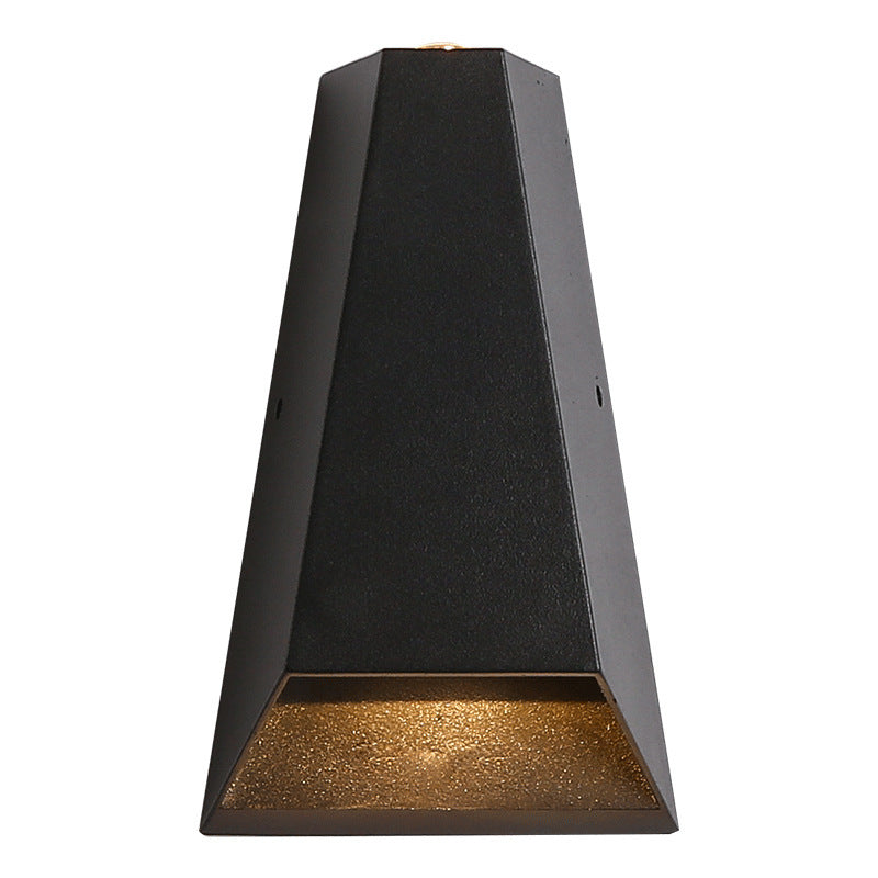 Lámpara de pared LED moderna minimalista de aluminio trapezoidal con iluminación ascendente y descendente para jardín