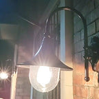 Lámpara de pared exterior de 1 luz con pantalla de trompeta de aluminio y vidrio de simplicidad contemporánea para jardín