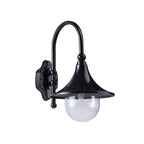 Lámpara de pared exterior de 1 luz con pantalla de trompeta de aluminio y vidrio de simplicidad contemporánea para jardín