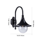 Lámpara de pared exterior de 1 luz con pantalla de trompeta de aluminio y vidrio de simplicidad contemporánea para jardín