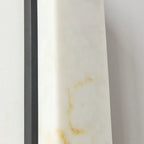 Traditional Chinese Column Stainless Steel Marble Shade LED Waterproof Wall Sconce Lamp For Outdoor Patio