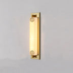 Traditional Chinese Column Stainless Steel Marble Shade LED Waterproof Wall Sconce Lamp For Outdoor Patio