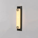 Traditional Chinese Column Stainless Steel Marble Shade LED Waterproof Wall Sconce Lamp For Outdoor Patio