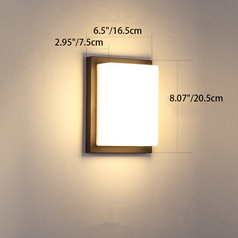 Modern Simplicity Square ABS LED Waterproof Outdoor Wall Sconce Lamp For Garden