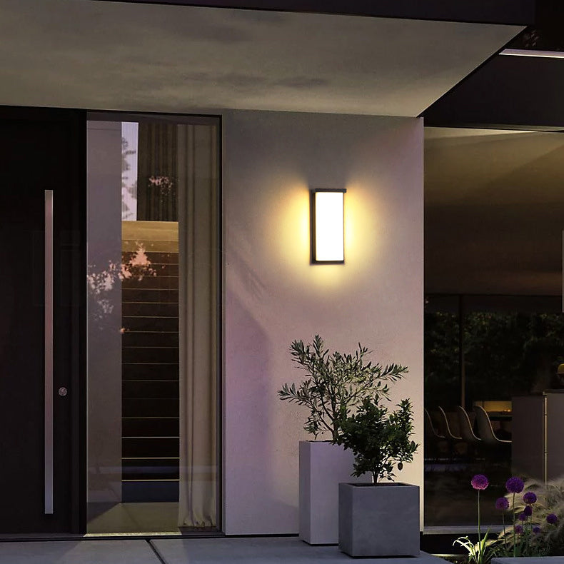 Modern Simplicity Square ABS LED Waterproof Outdoor Wall Sconce Lamp For Garden
