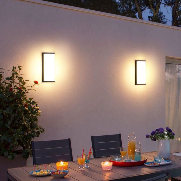 Modern Simplicity Square ABS LED Waterproof Outdoor Wall Sconce Lamp For Garden