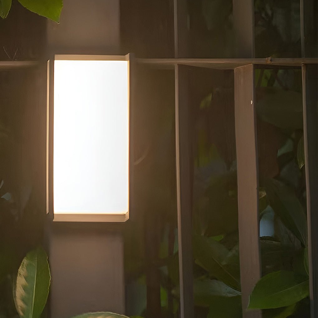 Aplique de pared rectangular LED para exteriores, impermeable, de ABS, para jardín, diseño moderno y sencillo