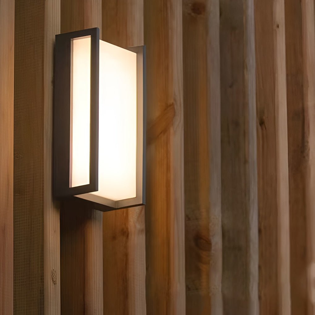 Aplique de pared rectangular LED para exteriores, impermeable, de ABS, para jardín, diseño moderno y sencillo