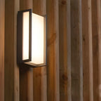 Aplique de pared rectangular LED para exteriores, impermeable, de ABS, para jardín, diseño moderno y sencillo