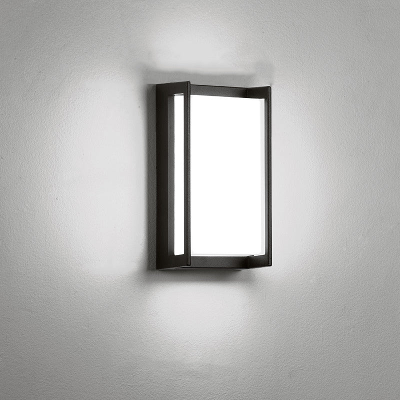 Aplique de pared rectangular LED para exteriores, impermeable, de ABS, para jardín, diseño moderno y sencillo