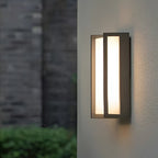 Aplique de pared rectangular LED para exteriores, impermeable, de ABS, para jardín, diseño moderno y sencillo