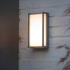 Aplique de pared rectangular LED para exteriores, impermeable, de ABS, para jardín, diseño moderno y sencillo