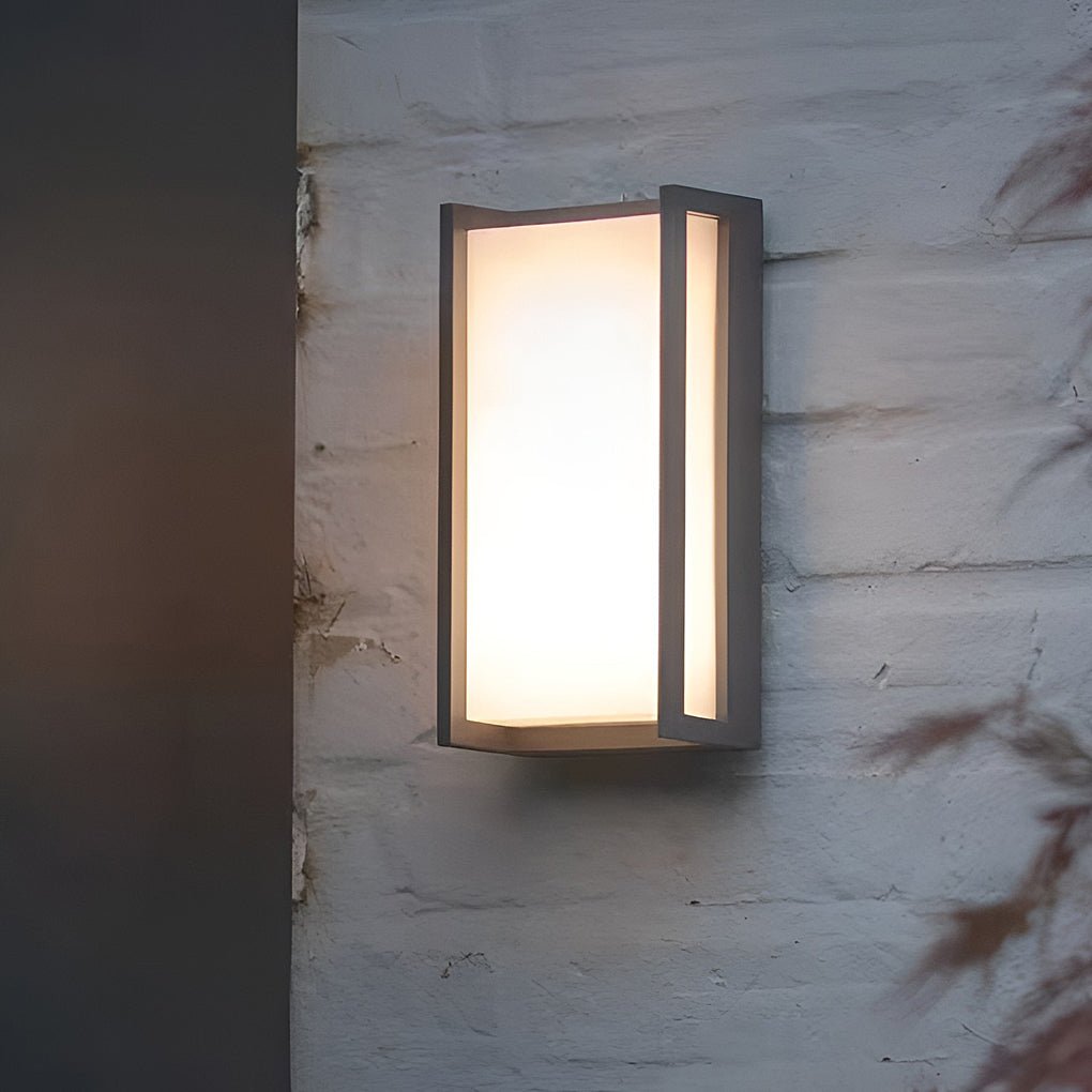 Aplique de pared rectangular LED para exteriores, impermeable, de ABS, para jardín, diseño moderno y sencillo