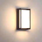 Aplique de pared rectangular LED para exteriores, impermeable, de ABS, para jardín, diseño moderno y sencillo
