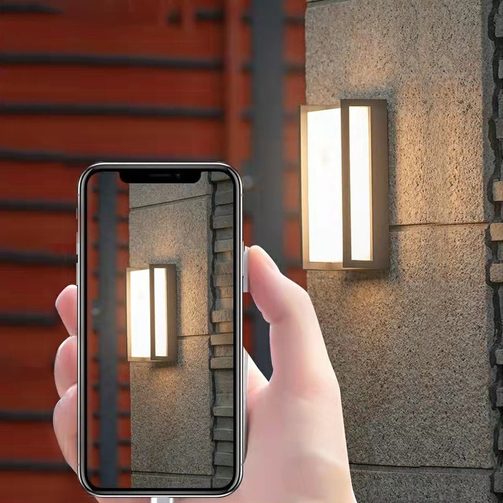 Aplique de pared rectangular LED para exteriores, impermeable, de ABS, para jardín, diseño moderno y sencillo